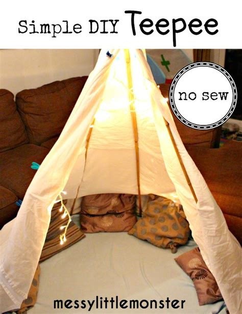 Simple DIY Teepee Fort (No Sew) - Messy Little Monster