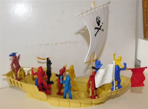 OLD MPC 1960S Plastic, Pirate Ship With 11-Man Crew & 10 Accessories $49.99 - PicClick