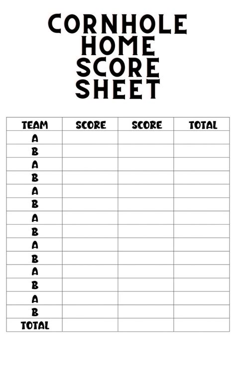 Free Printable Cornhole Scoresheets Click - Cornhole Boss