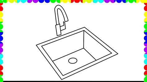 How to draw a Sink step by step for beginners - YouTube