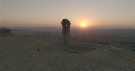 Aerial View Of Sunrise Over Makhtesh Ramon Stock Footage SBV-346792387 - Storyblocks