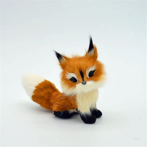 Baby Toys Simulation Fox Stuffed Plush Toys for Children Mini Squatting ...