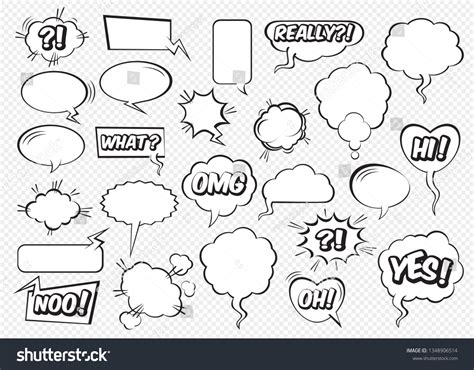 Set Comic Speech Bubbles Vector Illustration Stock Vector (Royalty Free ...