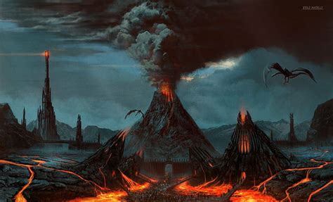 HD wallpaper: artwork, Barad, Concept Art, dûr, fantasy Art, Lava ...