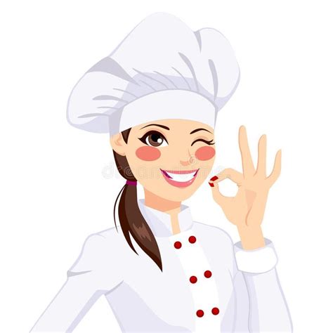 Chef Woman Gesturing Okay Sign. Young confident chef woman in uniform winking on , #Ad, #Young ...