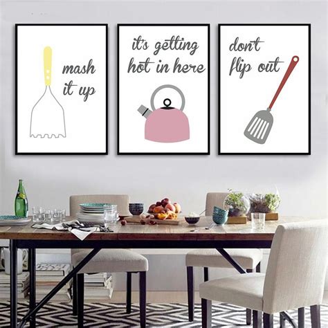 Kitchen Humour Wall Art Nordic Style Culinary Cooking Posters | Dining ...