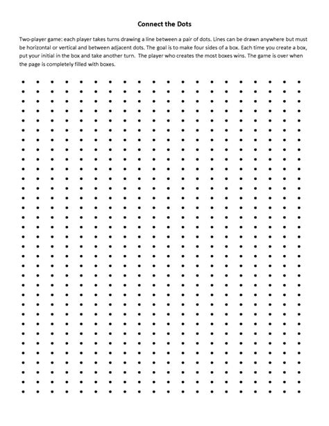 Connect the Dots - Great Game for Problem Solving and Strategy | Printable board games, Dots ...