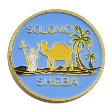 Solomon Sheba Blue & Gold Coin - 1 1/2" Diameter