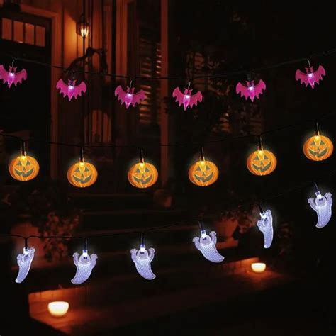 3.5M 30 LED Halloween Pumpkin Bat Ghost String Lights Battery powered ...