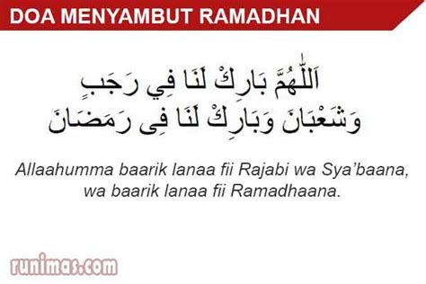 Doa dan Hadist Menyambut Bulan Puasa Ramadhan - Runimas