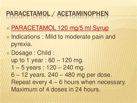 Paracetamol Dosage For Children : Perceived And Actual Paracetamol ...