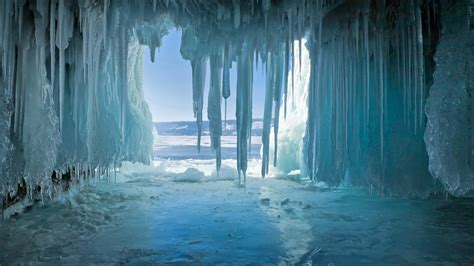 Download Winter Cave Nature Ice 8k Ultra HD Wallpaper