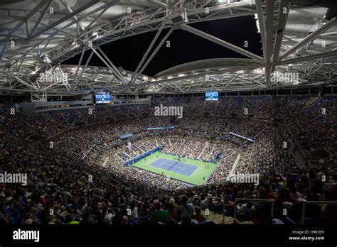 Arthur Ashe Stadium, night session,US Open Championships 2016 Stock Photo - Alamy