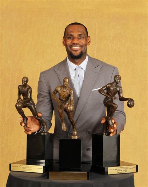 NBAwiz News: LeBron James with his 3 MVP Trophies