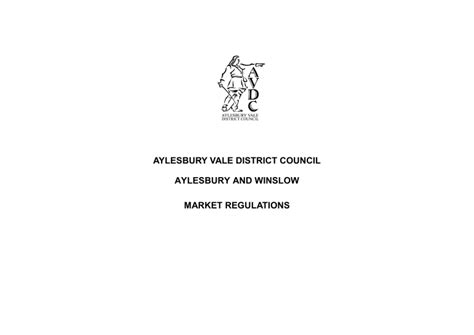 Market Regulations - Aylesbury Vale District Council