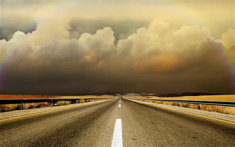 HD Clouds Landscapes Highway Roads Free Desktop Background Wallpaper | Download Free - 141453