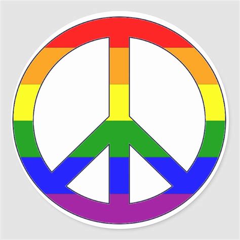 Rainbow Peace Symbol Sticker | Zazzle | Rainbow peace, Peace sign drawing, Peace