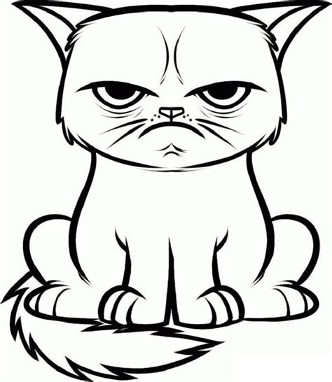 Hissing Cat Coloring Pages | Cat coloring book, Cat face drawing, Cat coloring page