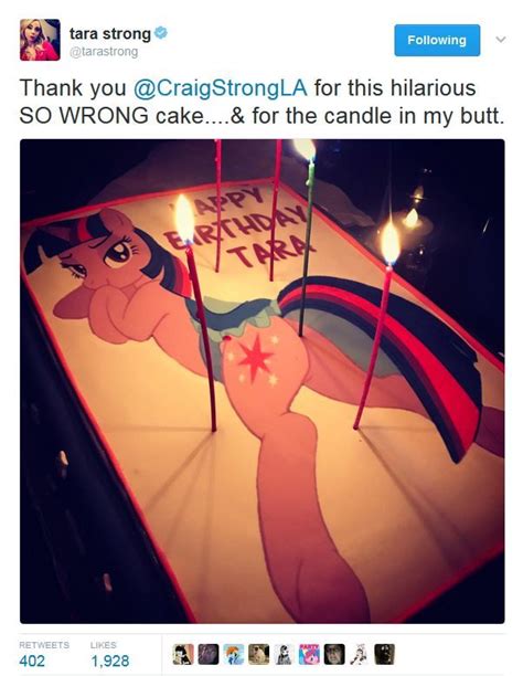 Tara Strong's husband gave her a saucy birthday cake | Tara strong, Twilight sparkle, Sparkle ...