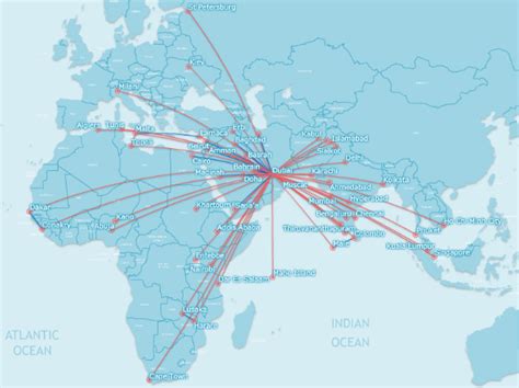 Emirates Flight Paths Map