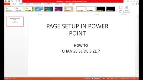 Page setup in power point 2013 - YouTube