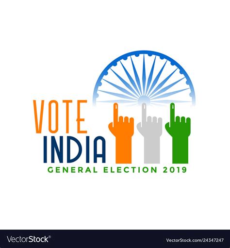 Vote india general election with finger hand Vector Image