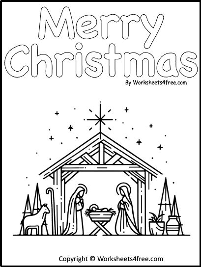 Free Christmas Manger Coloring Page - Worksheets4Free