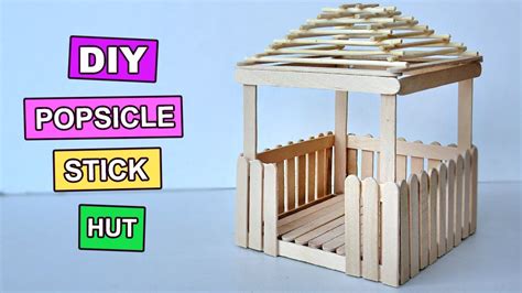 Popsicle Stick Crafts - Miniature Relaxing Hut #3 - YouTube