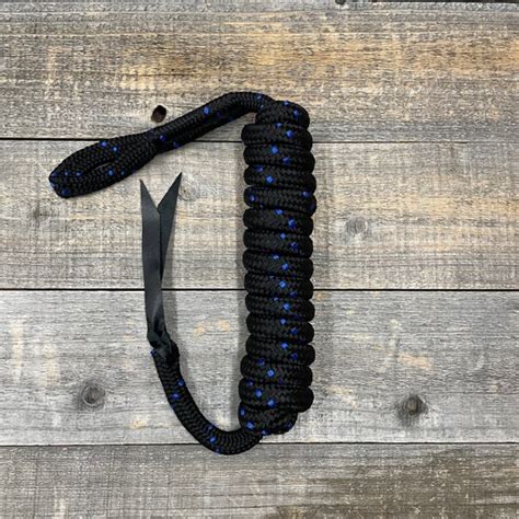 Poly Lead Rope: Black With Blue Spec – Cowboy Cordage