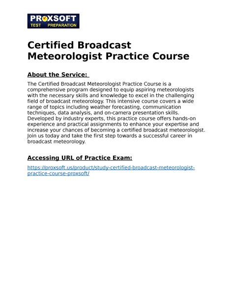 Certified Broadcast Meteorologist Practice Course - This intensive course covers a wide range of ...