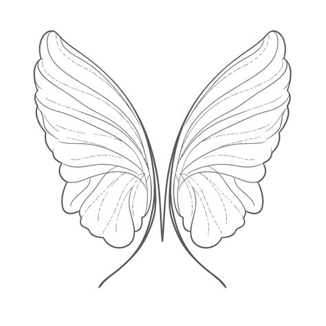 Coloring Pages Of Butterfly Wings Outline Sketch Drawing Vector Fairy | My XXX Hot Girl