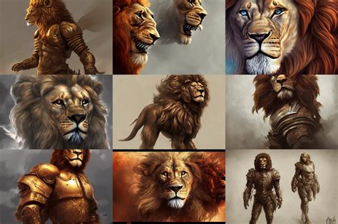 humanoid lion, spanish conquistador, digital art, | Stable Diffusion