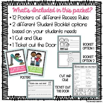 Recess Rules by Mrs Kennedys Classroom | Teachers Pay Teachers