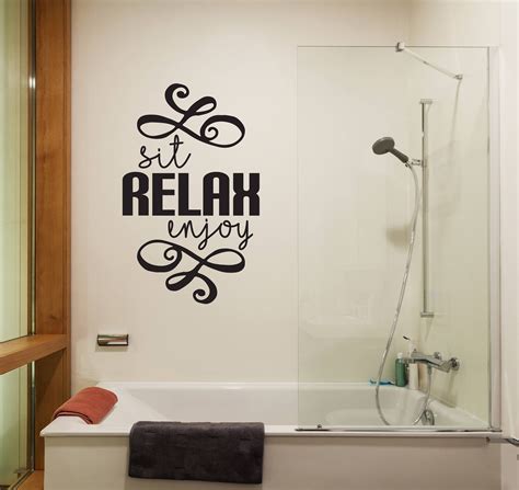 Bathroom Wall Decor Vinyl Decal Quote Relax Sticker for | Etsy