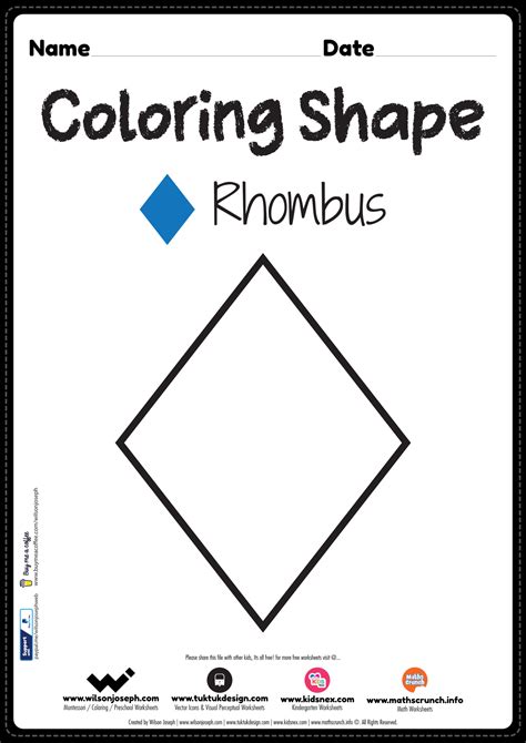 Rhombus Coloring Page - Free Printable PDF for Kindergarten