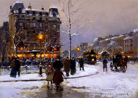 Place Pigalle, Winter - Edouard Cortes - WikiArt.org - encyclopedia of visual arts