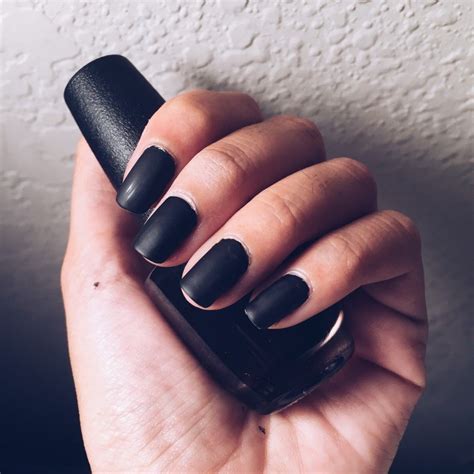 Black Matte Nail Polish – T H A V Y T I M E | Matte black nails, Matte ...