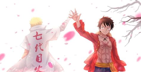 Cherry blossom, Monkey D. Luffy, Uzumaki Naruto, One Piece, anime ...