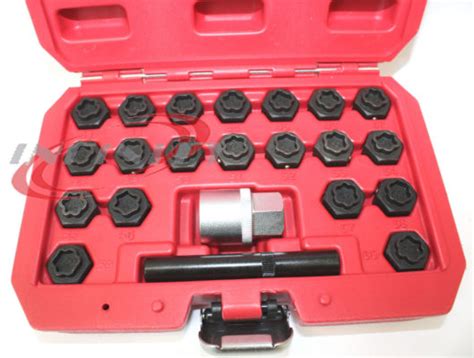 22PC LOCKING WHEEL BOLT NUT REMOVAL SET MASTER KEY KIT FOR BMW SERIES ...