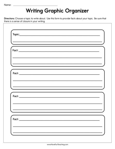 Writing Graphic Organizer Worksheet - Have Fun Teaching