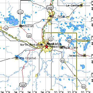 Mankato, Minnesota (MN) ~ population data, races, housing & economy