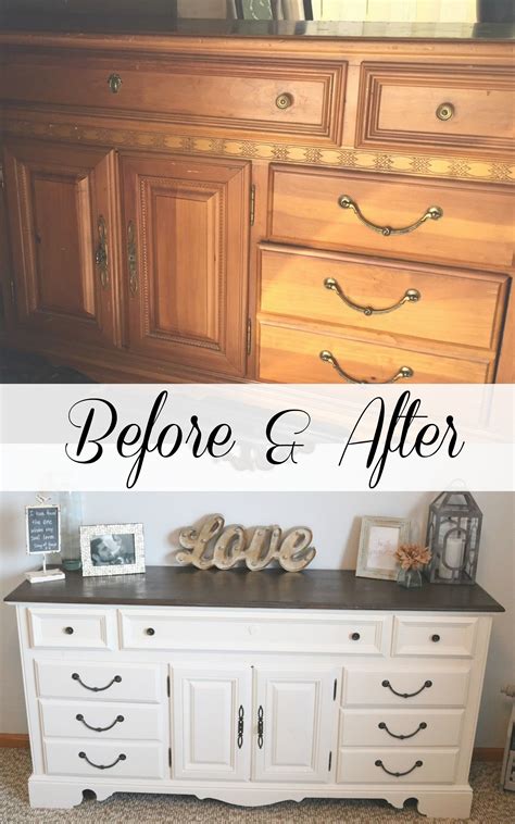 Before and After Refurbished Dresser with homemade chalk finish paint ...