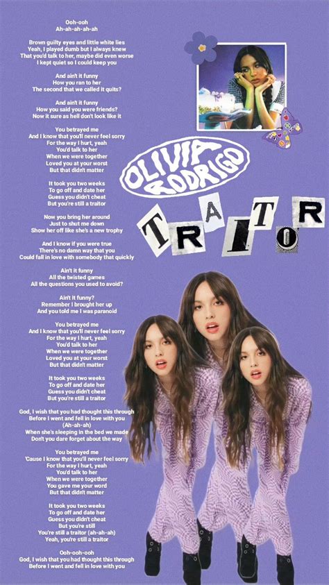 Traitor by Olivia Rodrigo en 2022 | Letras de canciones tristes, Letras de canciones, Canciones