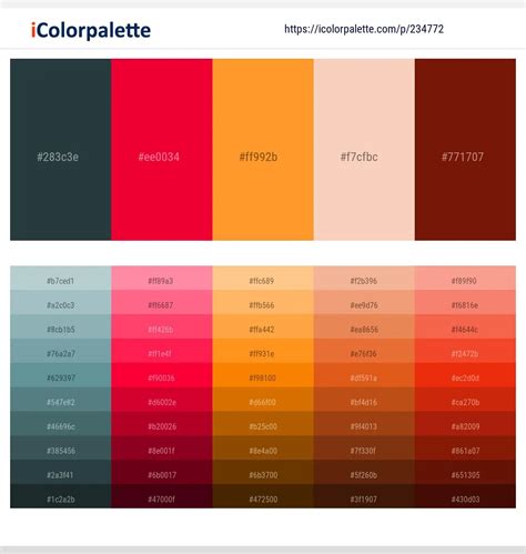 50 Red Color Palettes – iColorpalette Blog