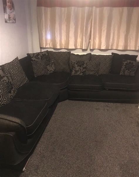 Scs black and grey corner sofa (great condition) | in Peterborough, Cambridgeshire | Gumtree