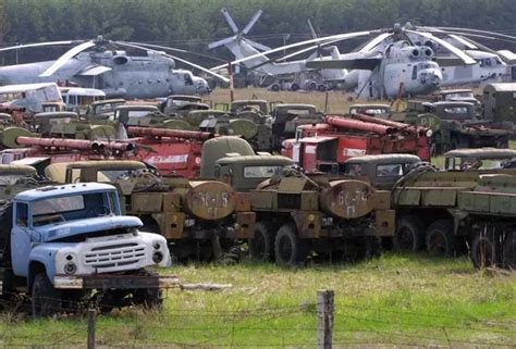 Chernobyl graveyard where hundreds of radioactive tanks and helicopters lie rotting - Daily Star