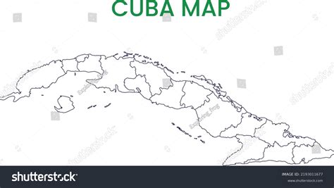 High Detailed Map Cuba Outline Map Stock Vector (Royalty Free) 2193011677 | Shutterstock