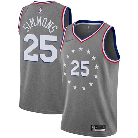 Nike Ben Simmons Philadelphia 76ers Youth Gray 2018/19 Swingman Jersey ...