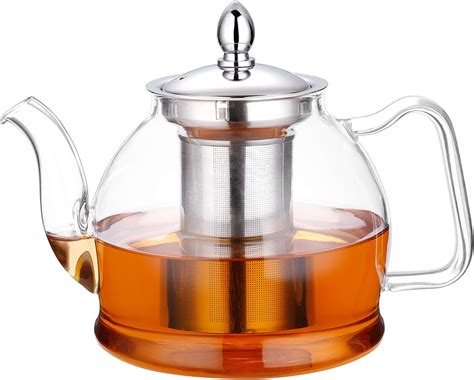 Amazon.com | HIWARE 1000ml Glass Teapot with Removable Infuser ...