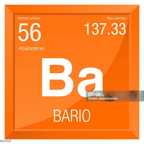 Simbol Bario Barium Dalam Bahasa Spanyol Elemen Nomor 56 Dari Tabel Periodik Elemen Kimia ...